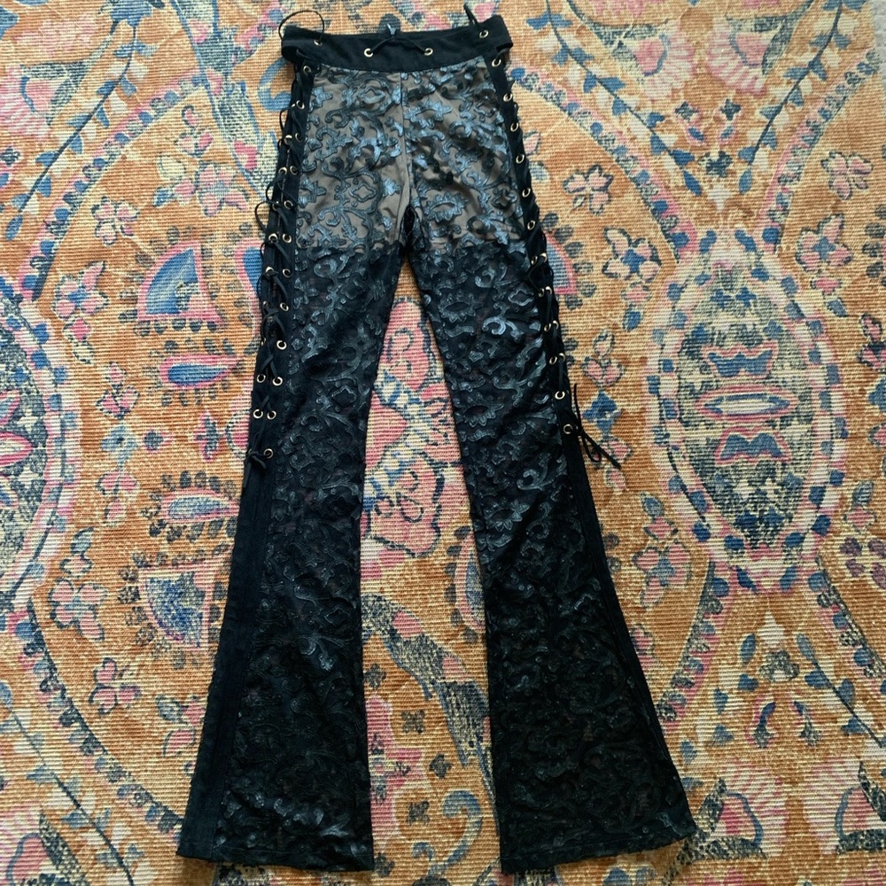 Lace Up Flair Pants